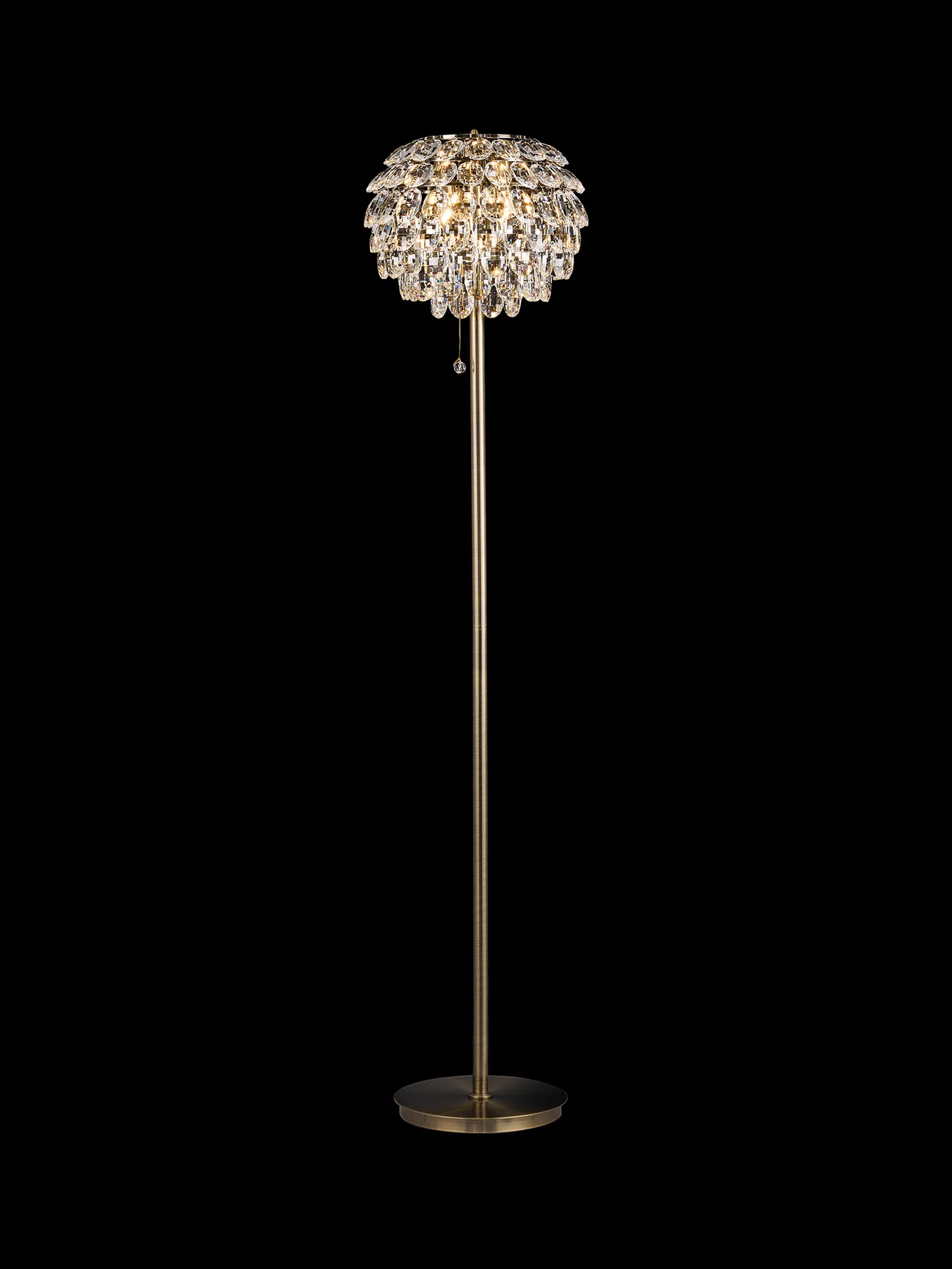 Coniston Antique Brass Crystal Floor Lamps Diyas Designer Floor Lamps 